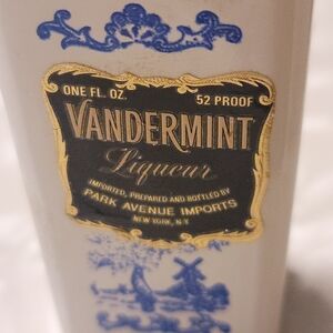 Vintage Vandermint Liqueur Bottle with Blue Design
